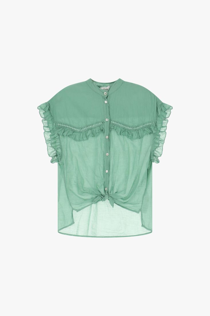 Ruffled and Buttoned Shirt