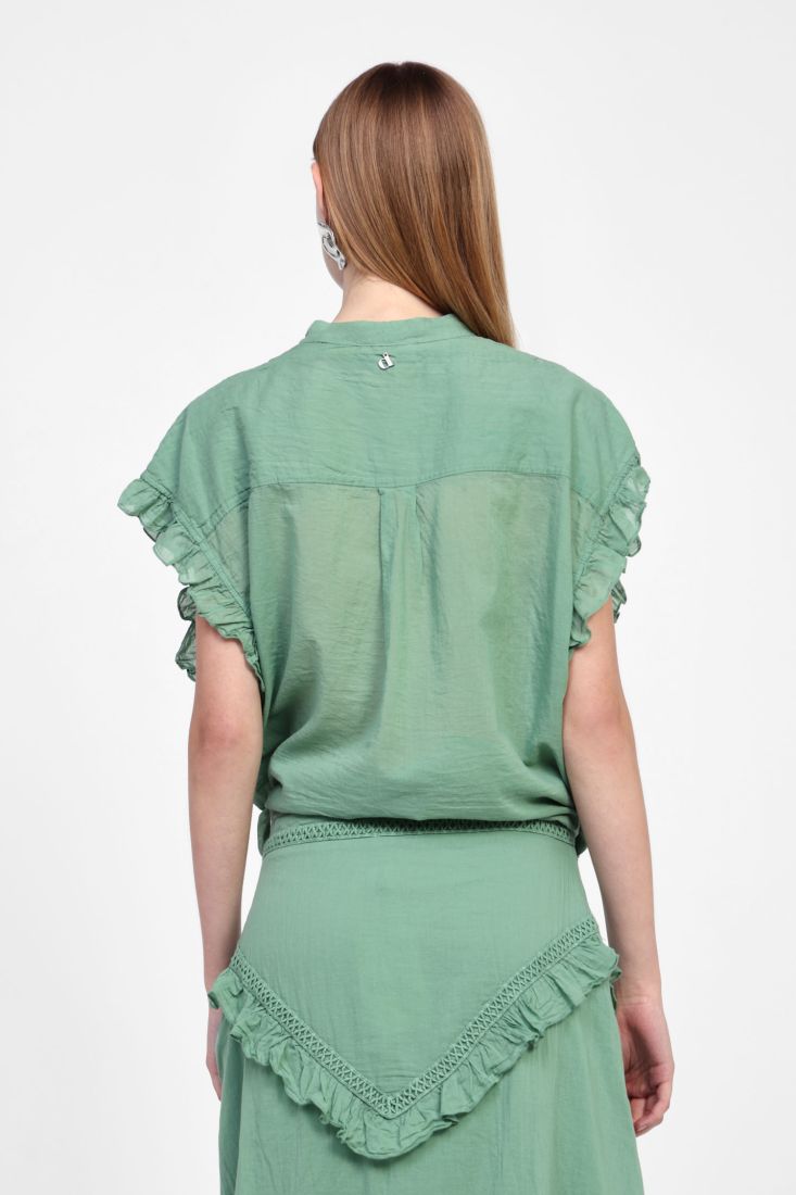 Ruffled and Buttoned Shirt