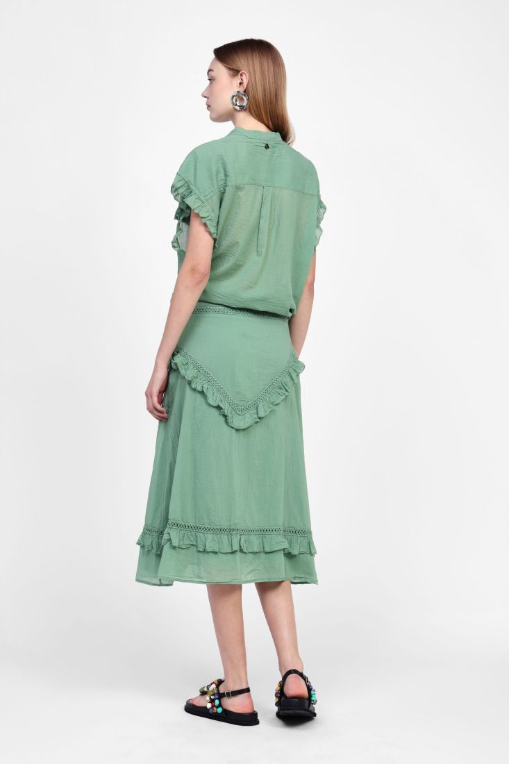 Ruffled and Buttoned Shirt