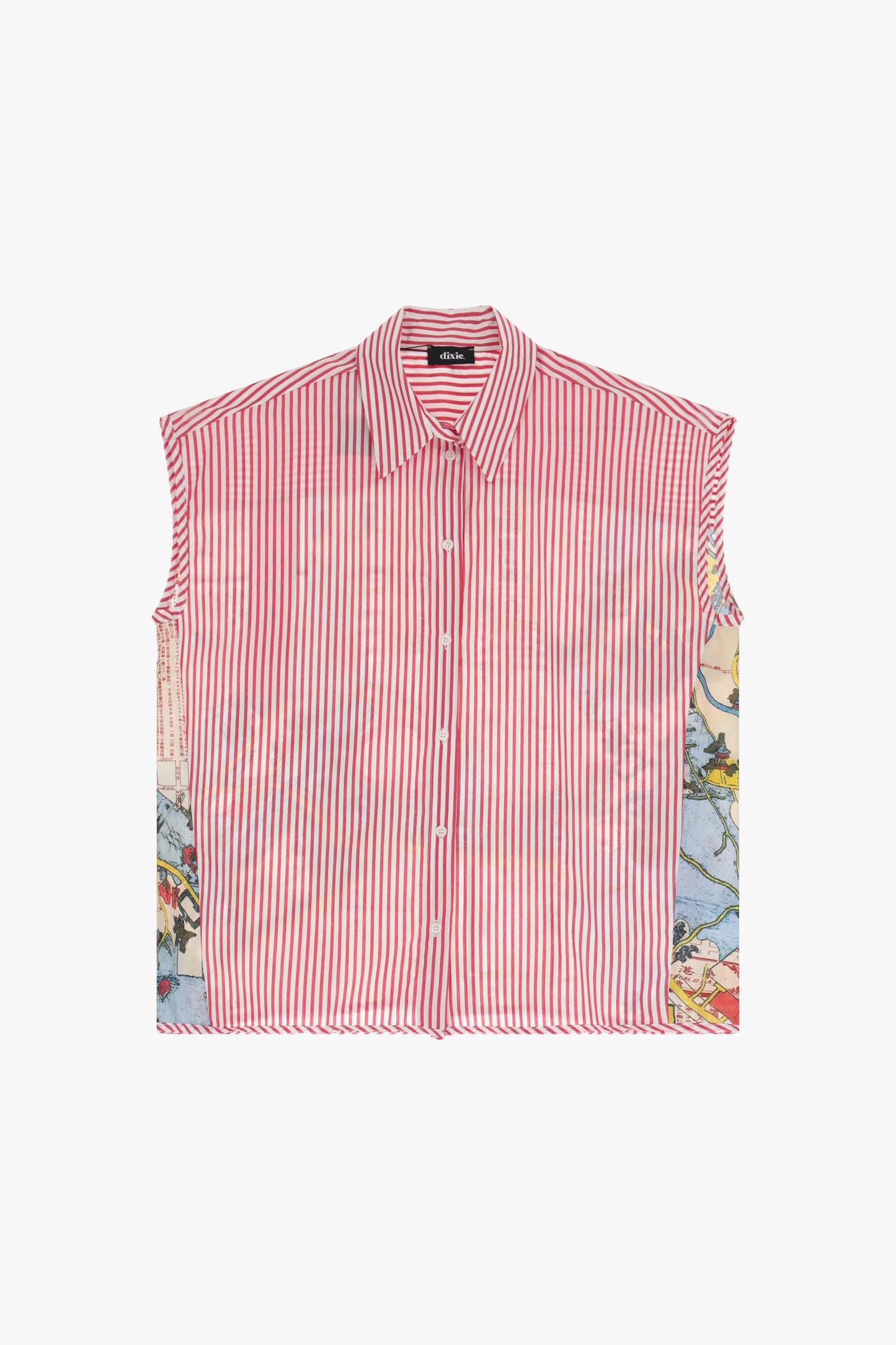 Striped Shirt with City Print Back