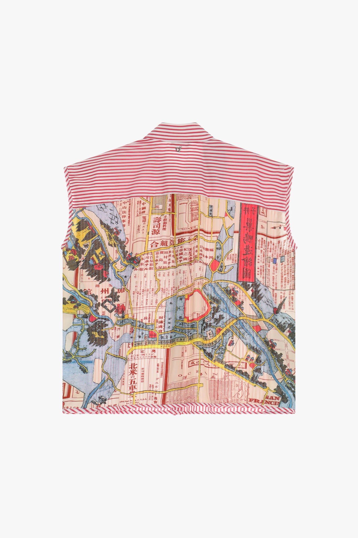 Striped Shirt with City Print Back