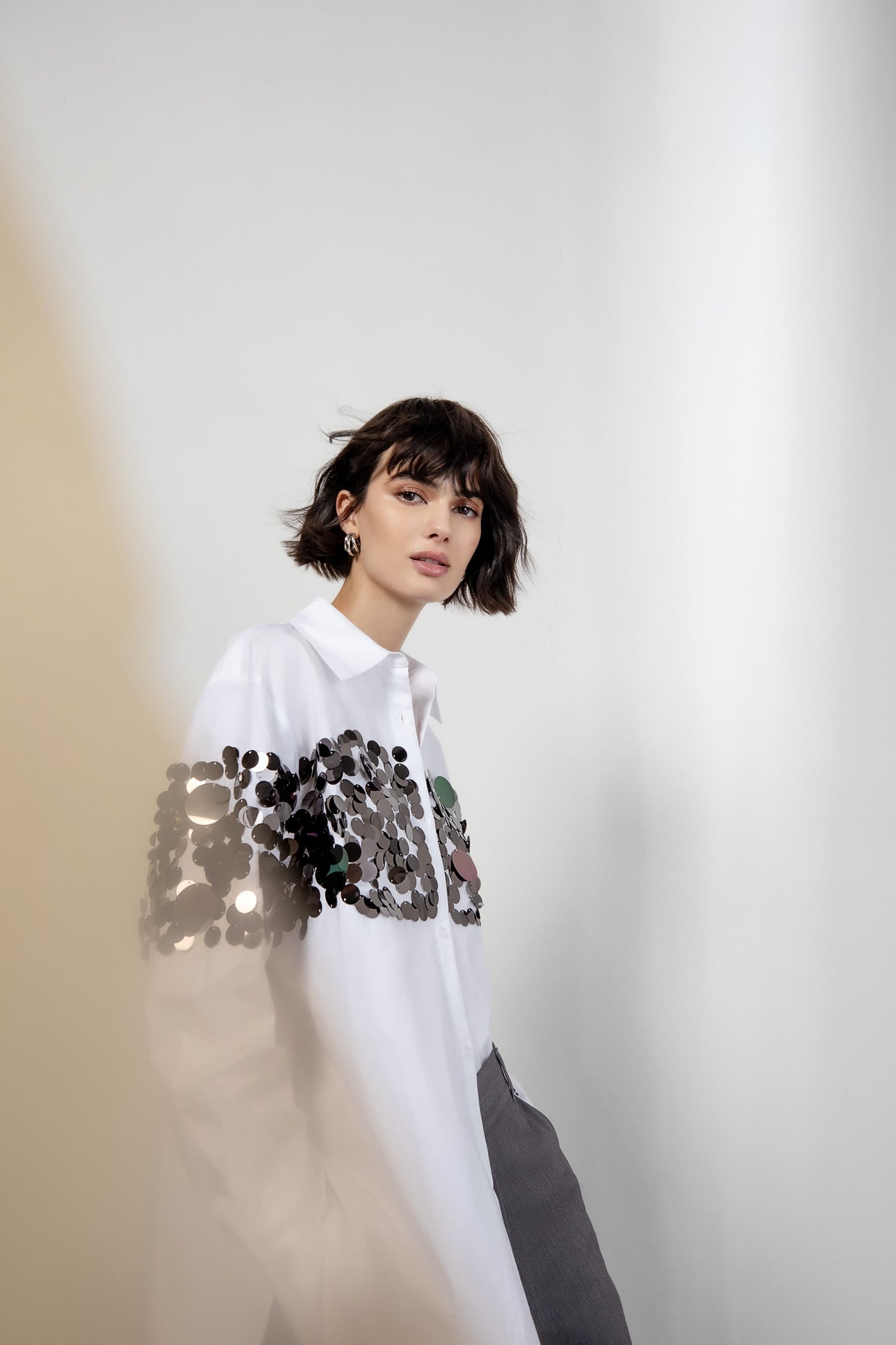 White Shirt With Sequins