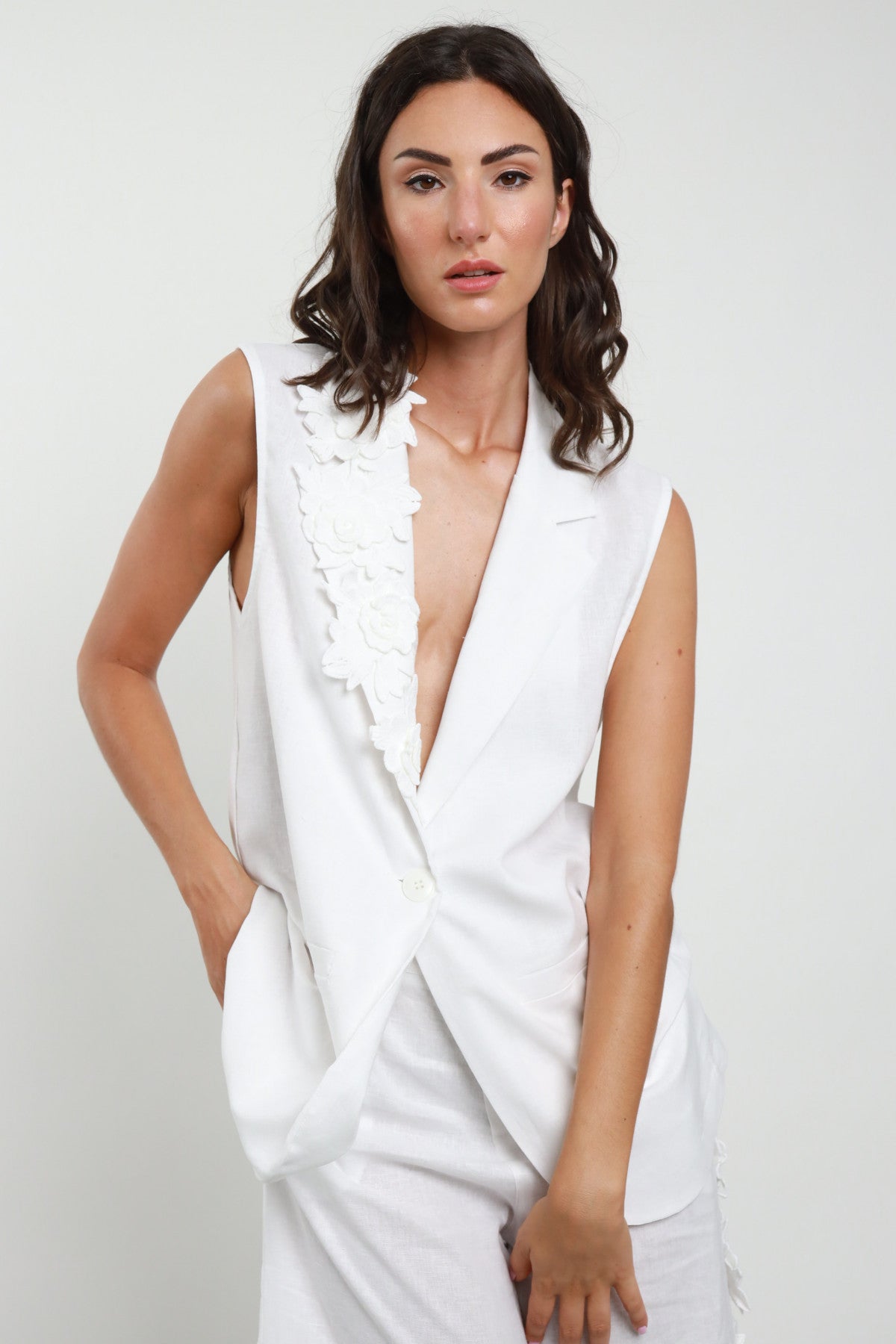 Sleeveless Blazer Gilet