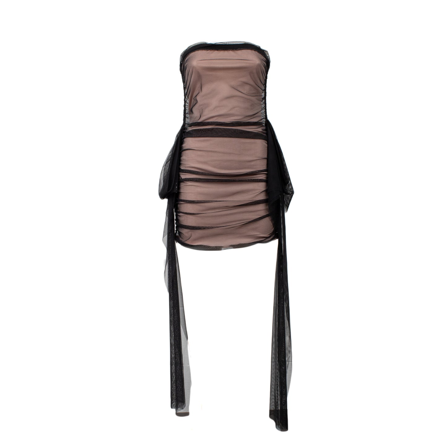 Strapless Mesh Mini Dress