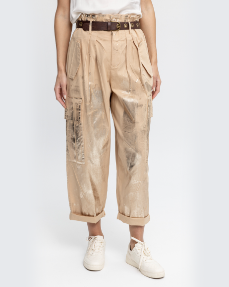 Metallic Cargo Pants