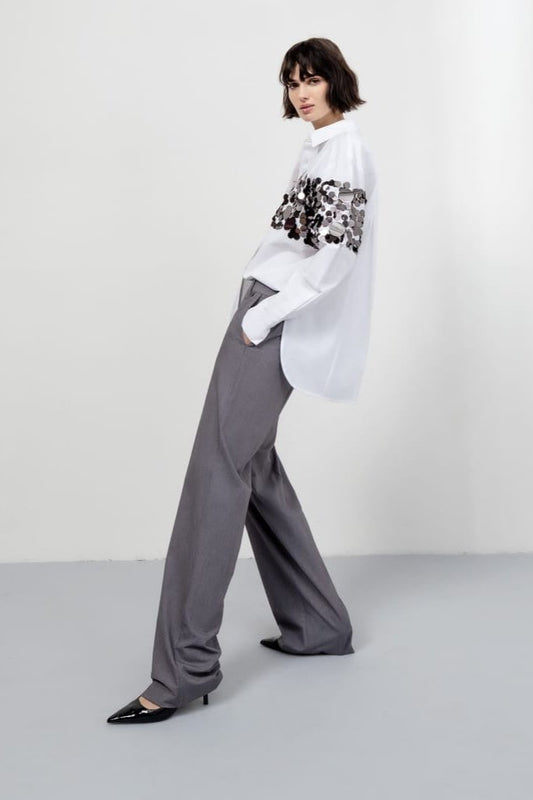White Shirt With Sequins
